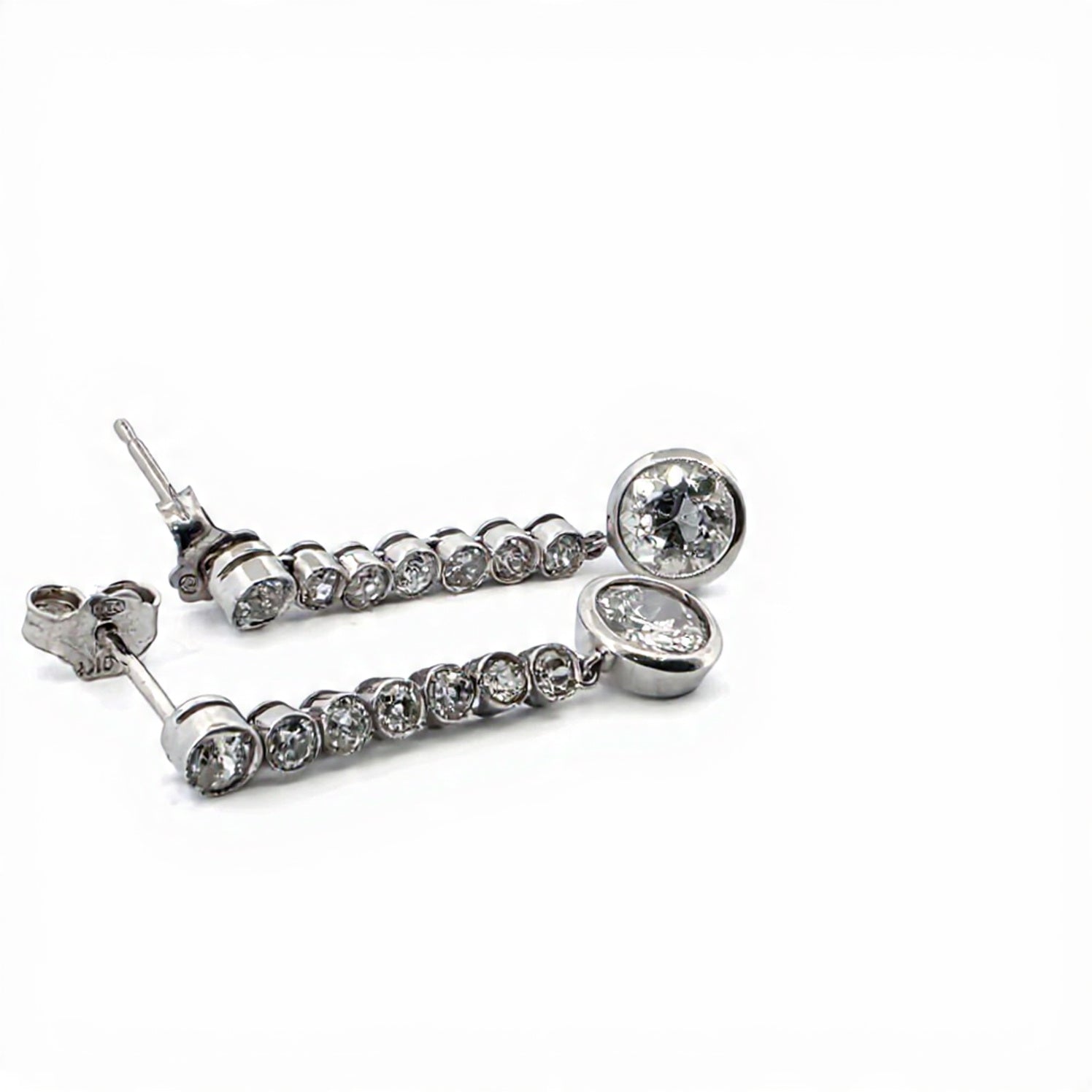 Orecchini in oro bianco 18kt con diamanti importanti