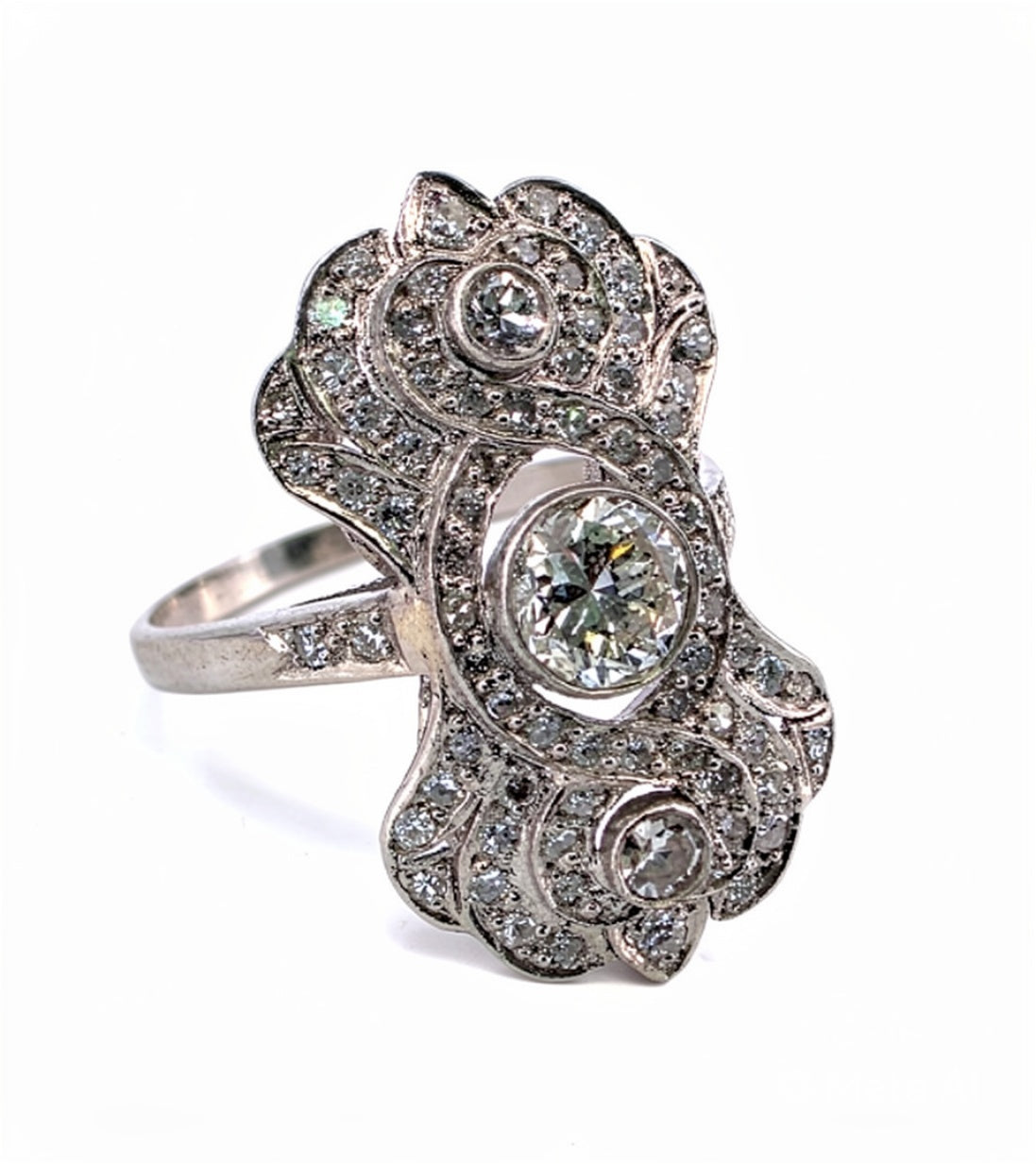 Anello in oro bianco 18kt con diamanti