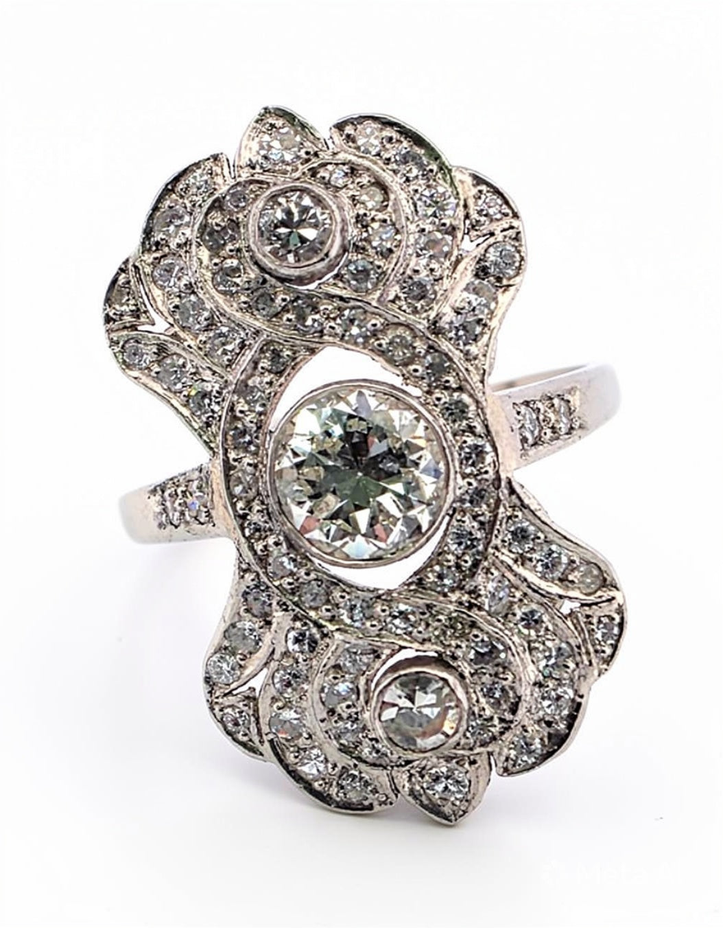 Anello in oro bianco 18kt con diamanti