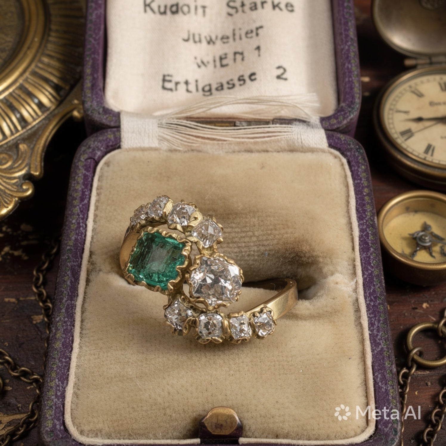 Anello in oro giallo 18Kt con diamanti