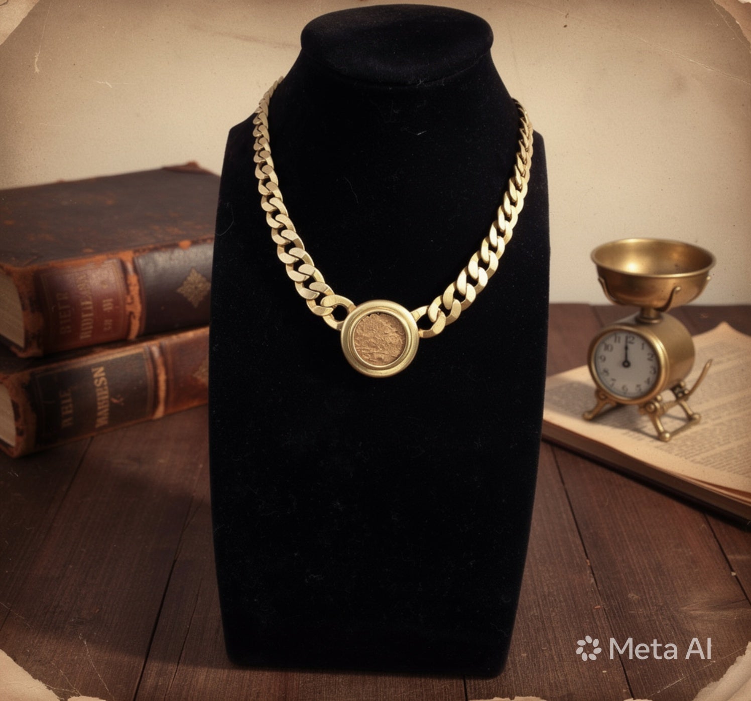 Collana in oro giallo 18kt con moneta antica romana