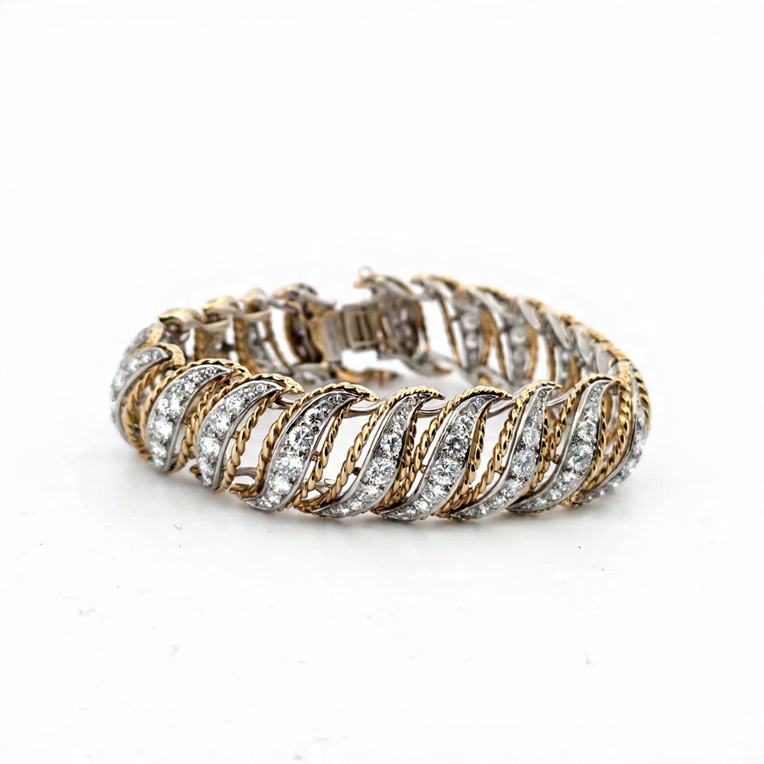 Bracciale anni 40' - 50' in platino e oro con diamanti