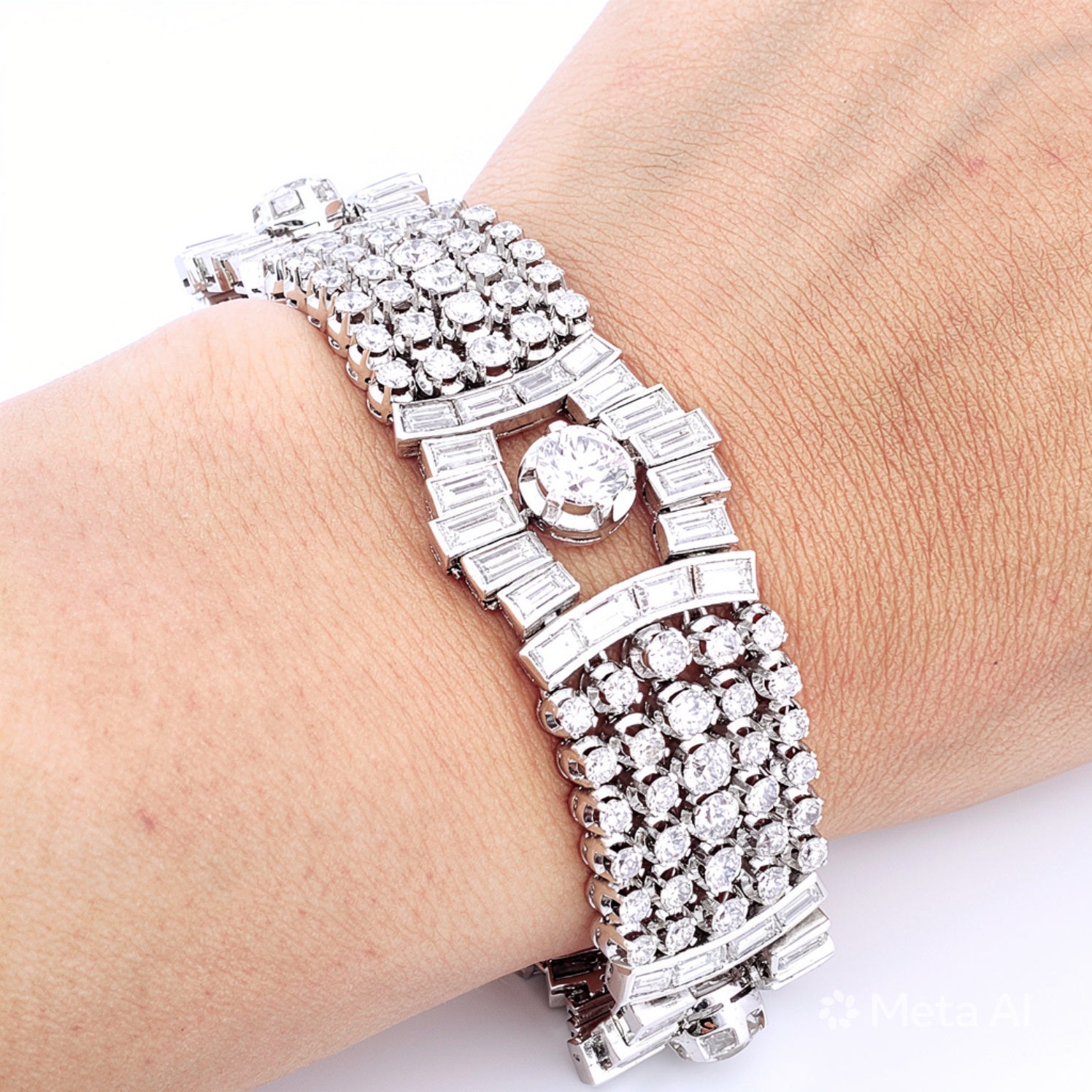 Bracciale con diamanti in platino