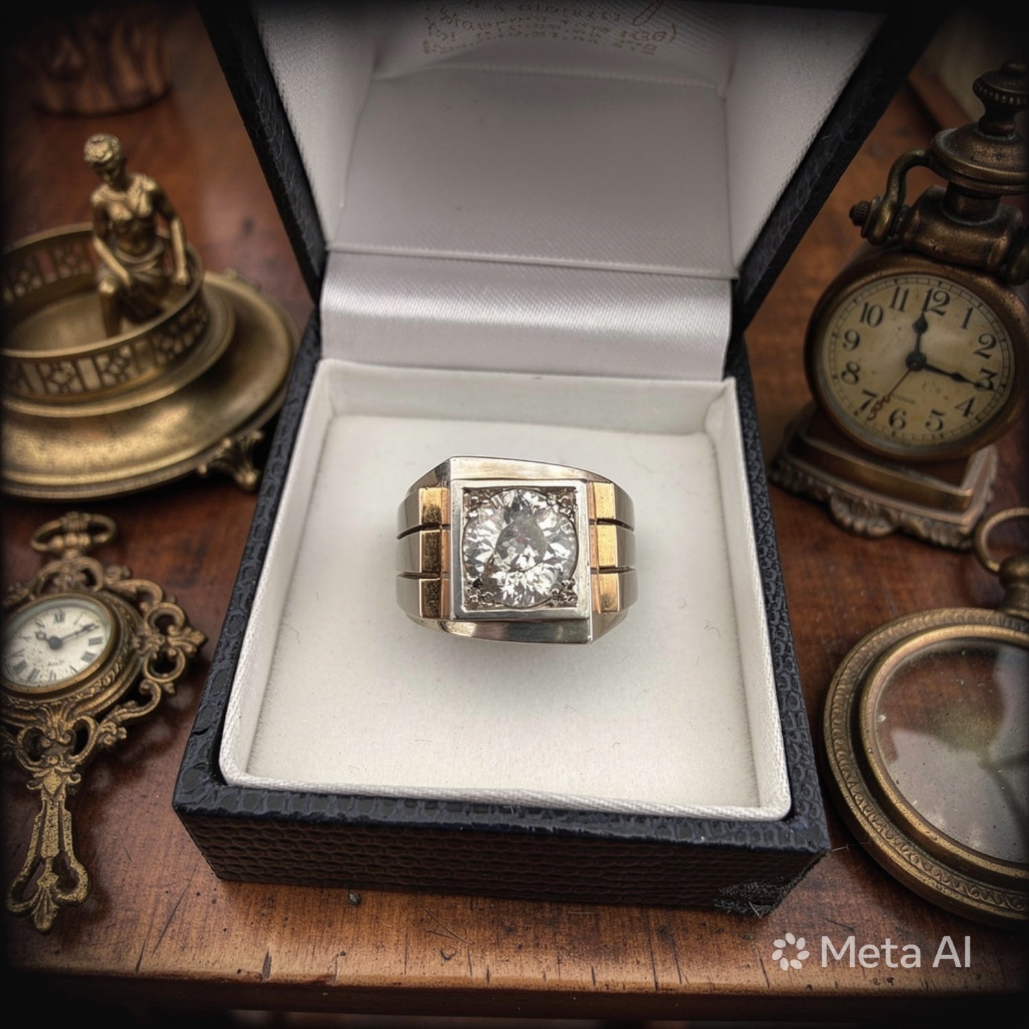 Anello in oro giallo 18kt con diamante centrale